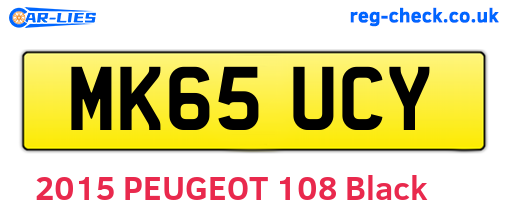 MK65UCY are the vehicle registration plates.