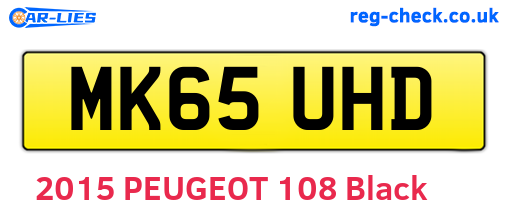 MK65UHD are the vehicle registration plates.
