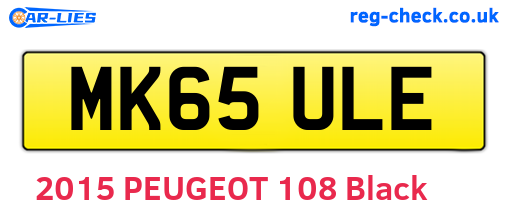 MK65ULE are the vehicle registration plates.