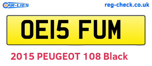 OE15FUM are the vehicle registration plates.
