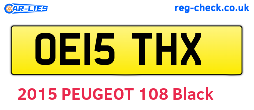 OE15THX are the vehicle registration plates.