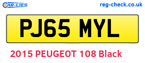 PJ65MYL are the vehicle registration plates.