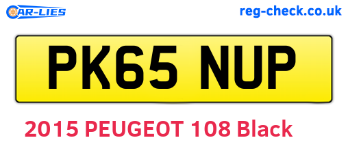 PK65NUP are the vehicle registration plates.