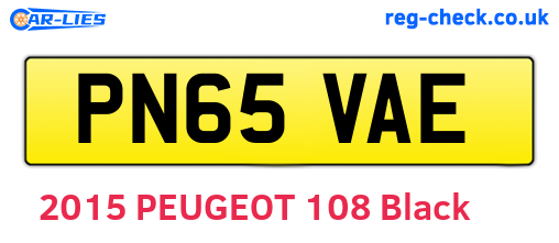 PN65VAE are the vehicle registration plates.
