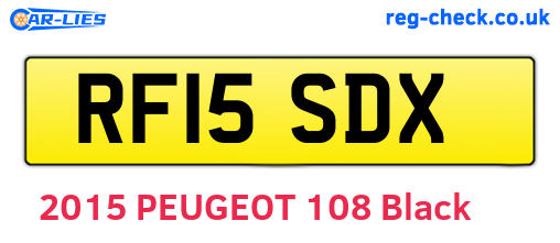 RF15SDX are the vehicle registration plates.