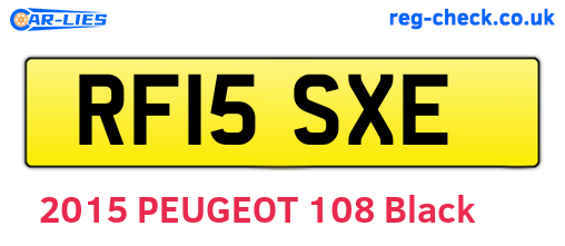 RF15SXE are the vehicle registration plates.