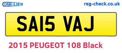 SA15VAJ are the vehicle registration plates.