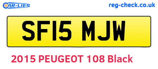 SF15MJW are the vehicle registration plates.