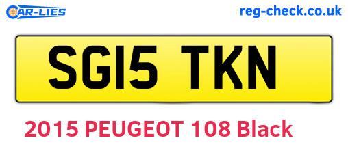 SG15TKN are the vehicle registration plates.