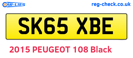 SK65XBE are the vehicle registration plates.
