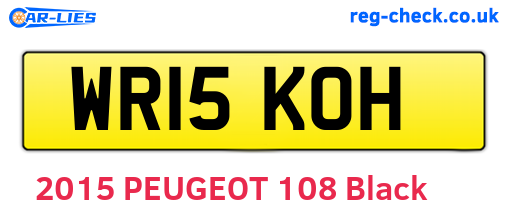 WR15KOH are the vehicle registration plates.