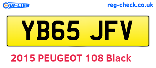 YB65JFV are the vehicle registration plates.