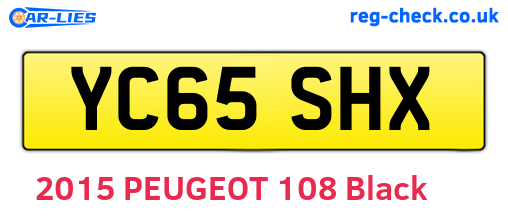 YC65SHX are the vehicle registration plates.