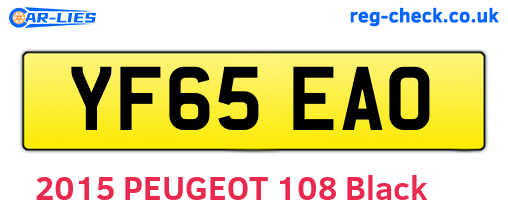 YF65EAO are the vehicle registration plates.
