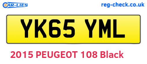 YK65YML are the vehicle registration plates.