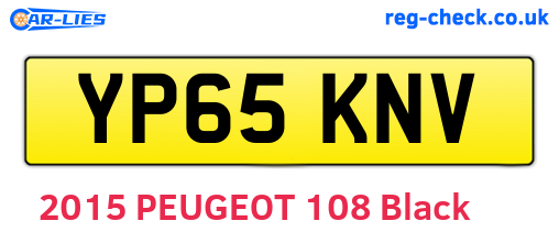 YP65KNV are the vehicle registration plates.