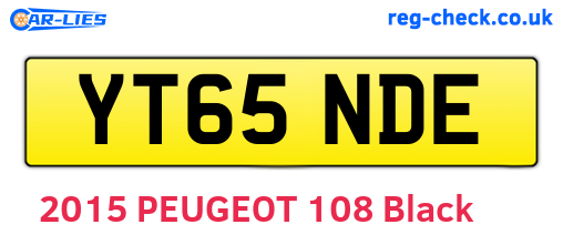 YT65NDE are the vehicle registration plates.