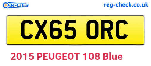 CX65ORC are the vehicle registration plates.