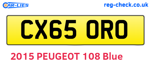 CX65ORO are the vehicle registration plates.
