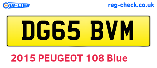 DG65BVM are the vehicle registration plates.