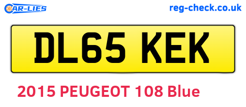 DL65KEK are the vehicle registration plates.