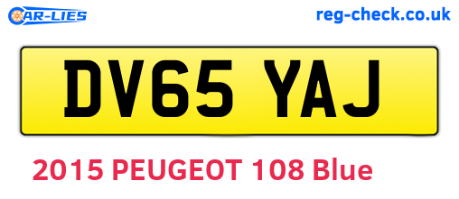 DV65YAJ are the vehicle registration plates.