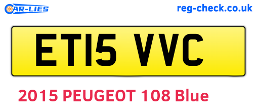 ET15VVC are the vehicle registration plates.
