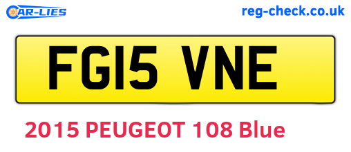 FG15VNE are the vehicle registration plates.