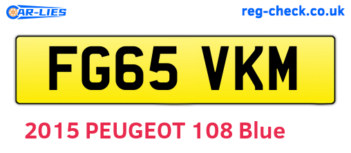 FG65VKM are the vehicle registration plates.