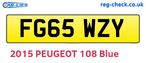 FG65WZY are the vehicle registration plates.