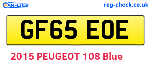 GF65EOE are the vehicle registration plates.