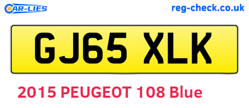 GJ65XLK are the vehicle registration plates.