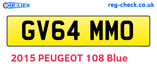 GV64MMO are the vehicle registration plates.