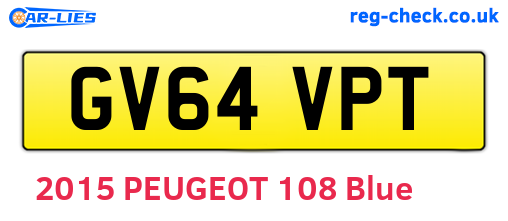 GV64VPT are the vehicle registration plates.