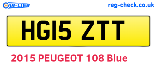 HG15ZTT are the vehicle registration plates.