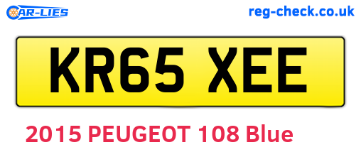 KR65XEE are the vehicle registration plates.