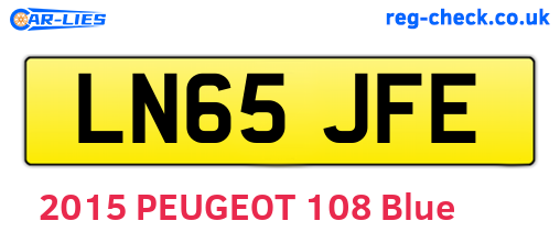 LN65JFE are the vehicle registration plates.