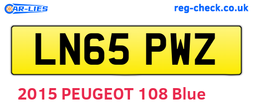LN65PWZ are the vehicle registration plates.