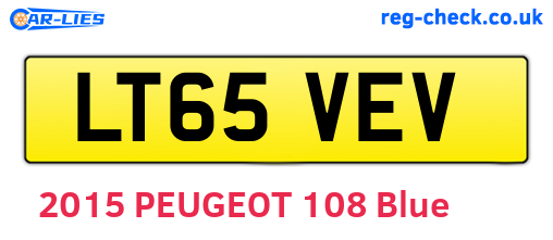 LT65VEV are the vehicle registration plates.