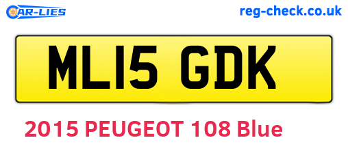 ML15GDK are the vehicle registration plates.