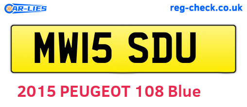 MW15SDU are the vehicle registration plates.