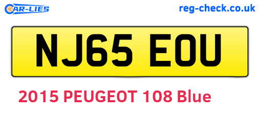 NJ65EOU are the vehicle registration plates.