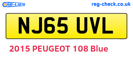 NJ65UVL are the vehicle registration plates.