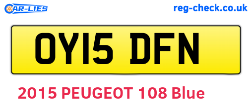 OY15DFN are the vehicle registration plates.