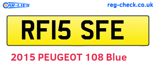 RF15SFE are the vehicle registration plates.