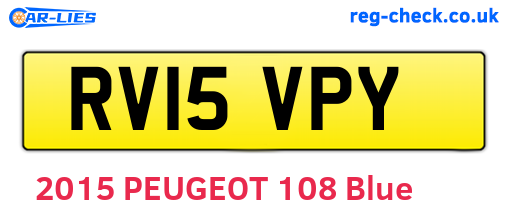 RV15VPY are the vehicle registration plates.
