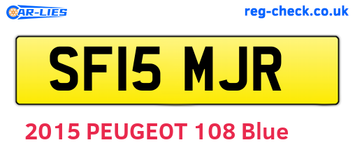 SF15MJR are the vehicle registration plates.