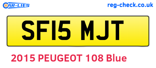 SF15MJT are the vehicle registration plates.