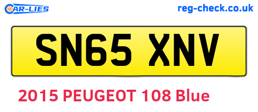 SN65XNV are the vehicle registration plates.