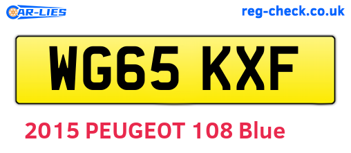 WG65KXF are the vehicle registration plates.